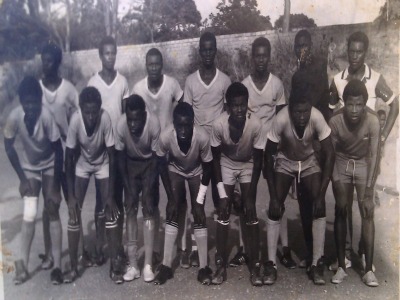 My High school soccer team. I'm third from the right in first row